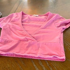 pink crop top